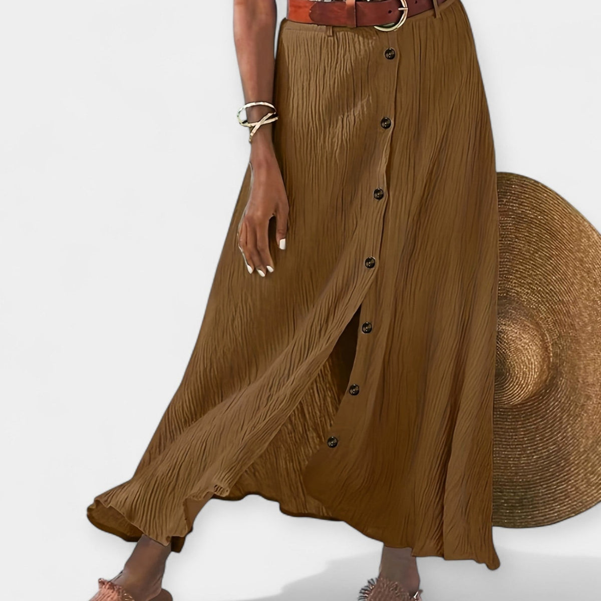 Elegante Gonna Lunga Semi Trasparente con Spacco: Stile e Femminilità