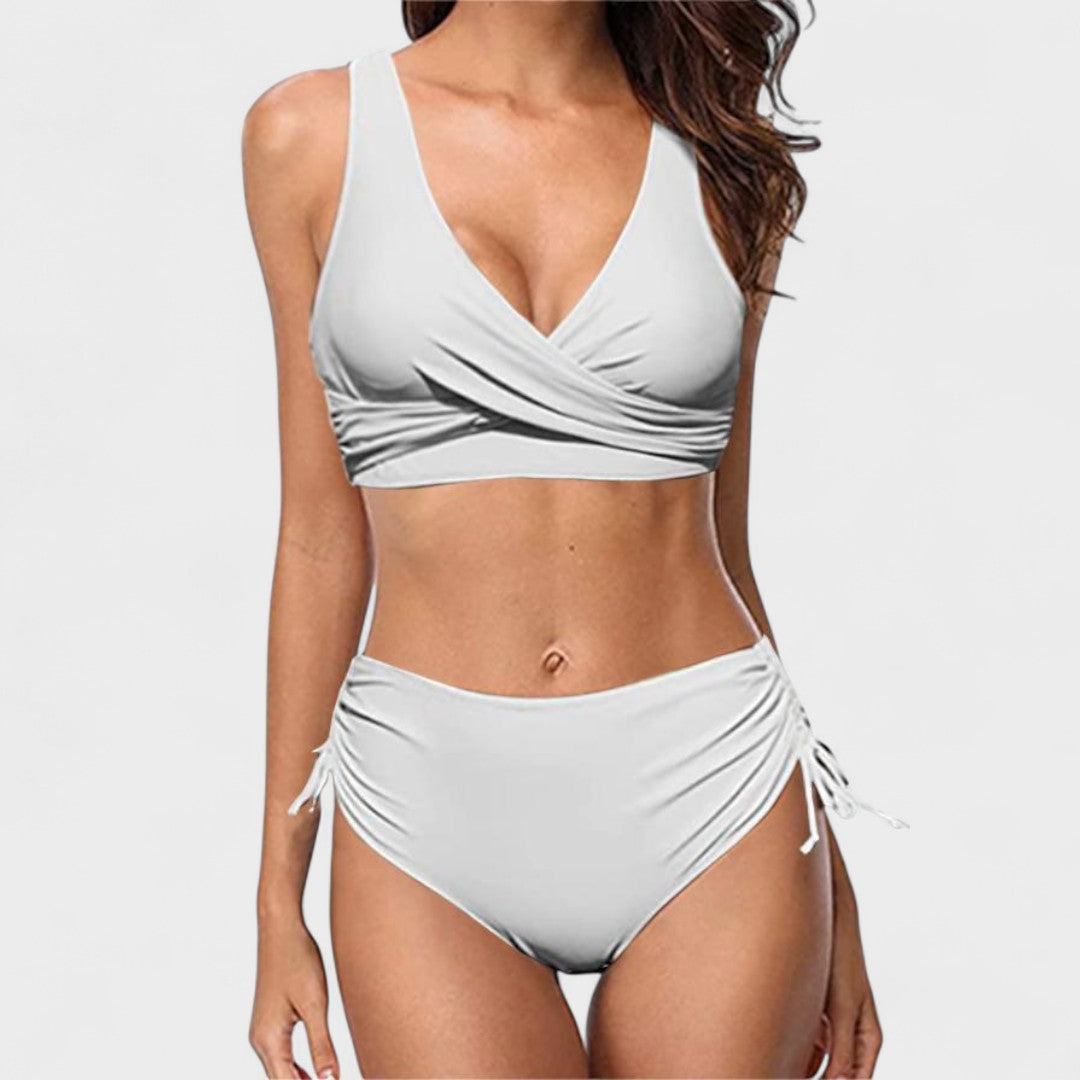 Helena - Bikini a Vita Alta con Top Incrociato: Eleganza e Comfort per l'Estate!