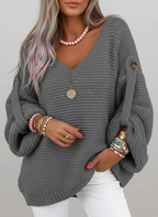 ELARA | Maglione a Maglia con Collo a V - Stile e Comfort per Ogni Occasione!