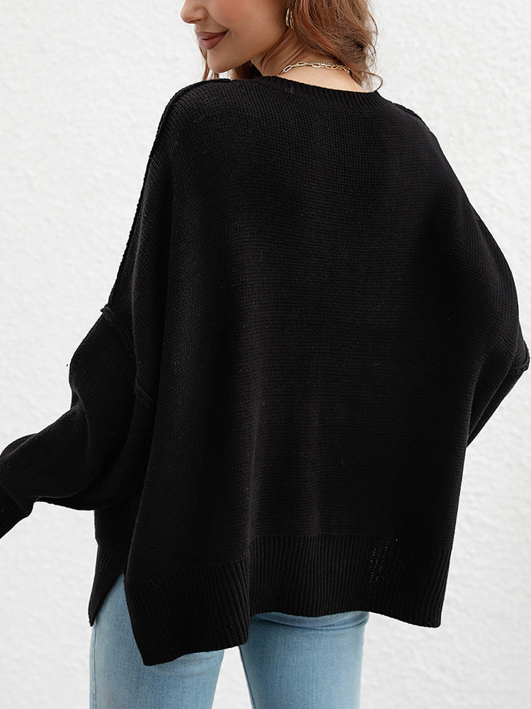 Maglione Oversize con Maniche a Batwing - Comfort e Stile per Ogni Occasione!