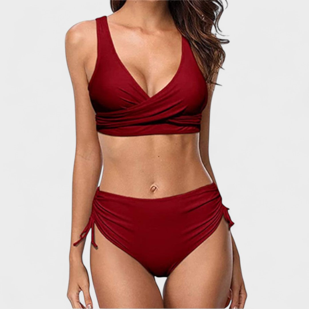 Helena - Bikini a Vita Alta con Top Incrociato: Eleganza e Comfort per l'Estate!