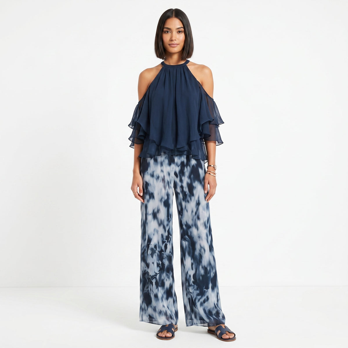 Francisca - Set Halter e Pantaloni Fluidi Eleganti per un Look Unico
