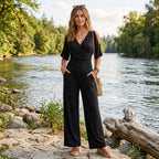 Beatriz - Tuta Fluida con Scollo Incrociato: Eleganza e Comfort per Ogni Occasione!