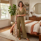 Beatriz - Tuta Fluida con Scollo Incrociato: Eleganza e Comfort per Ogni Occasione!