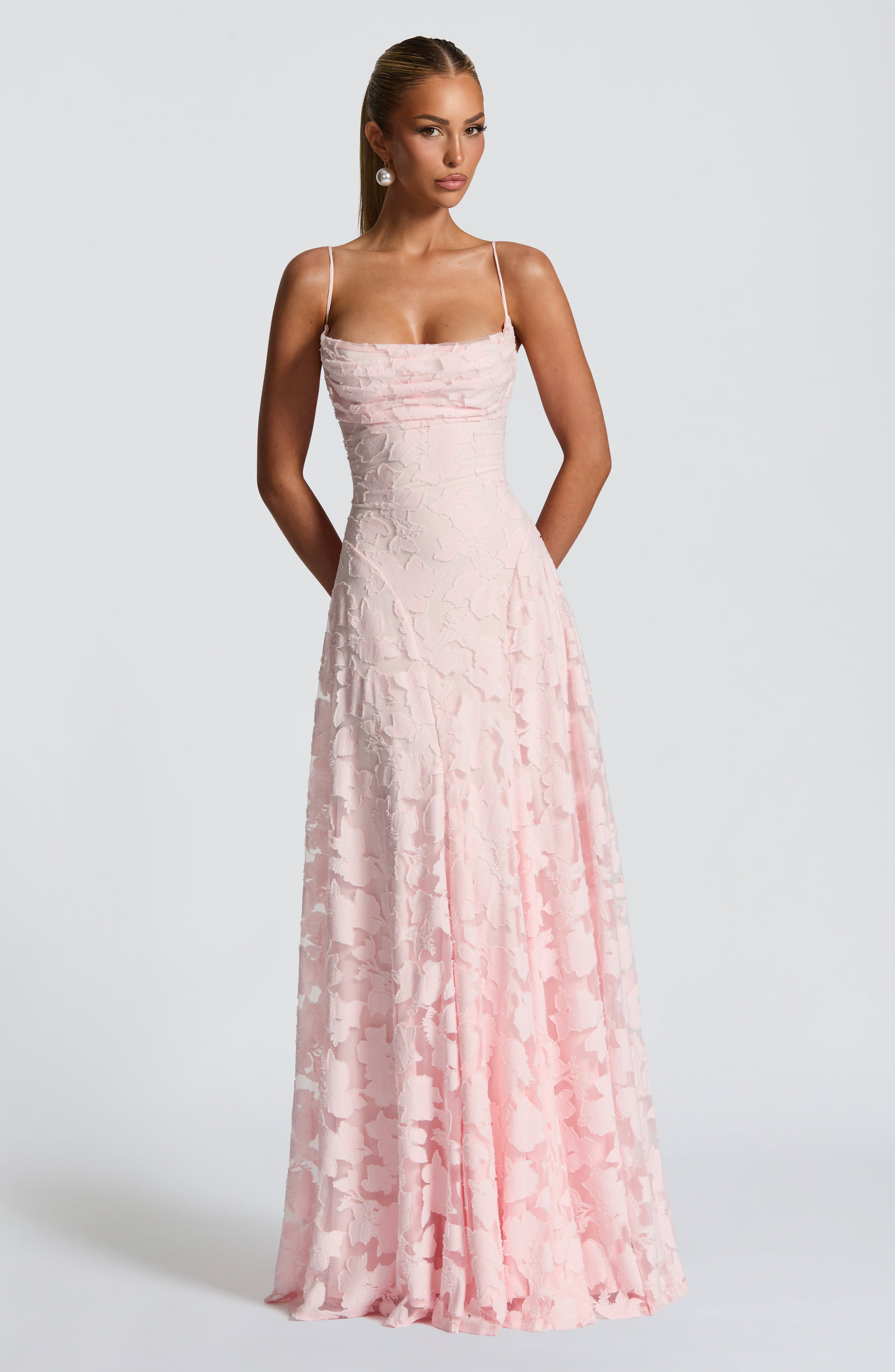 Francisa - Maxi Abito Elegante con Corsetto in Pizzo per un Look da Sogno