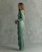 Chiara | Abito Elegante con Maniche a Frange - Stile Unico per Occasioni Speciali
