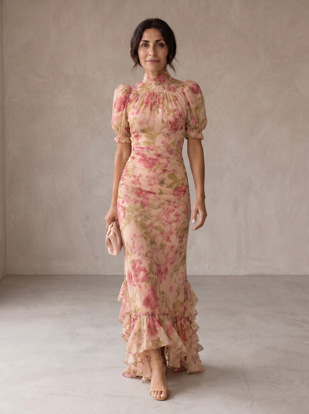 Rosario | Abito Lungo Floreale in Chiffon: Eleganza e Stile per Ogni Occasione