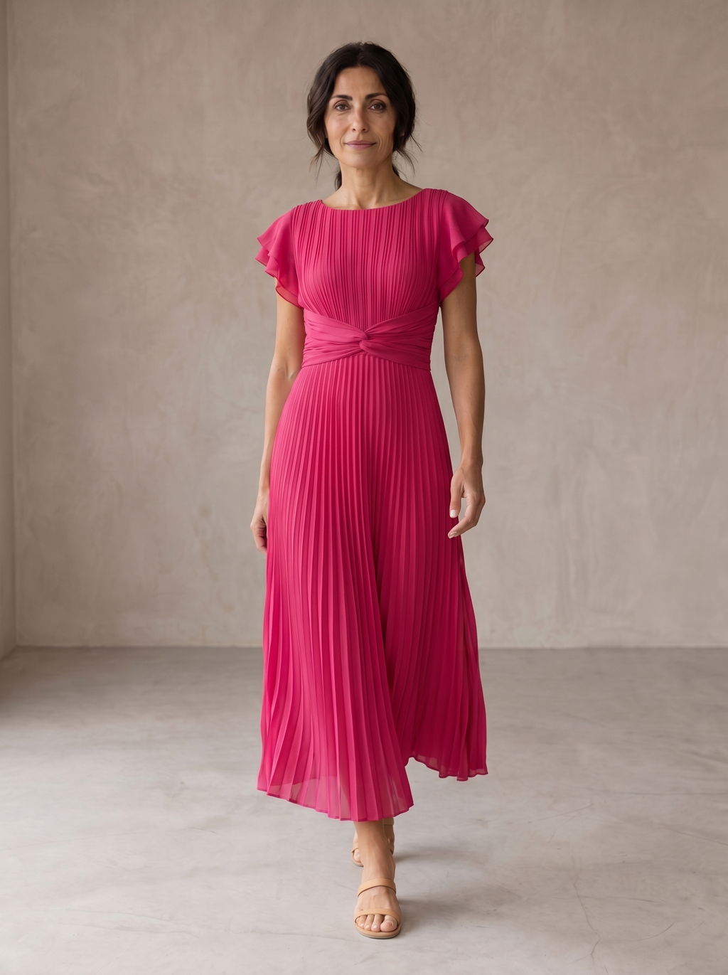 Seraphina | Maxi Abito Plissettato Elegante con Vita Annodata - Stile e Comfort per Ogni Occasione!