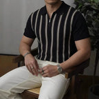 REED | Polo a Strisce Retro con Zip - Stile Unico e Comfort Incredibile!