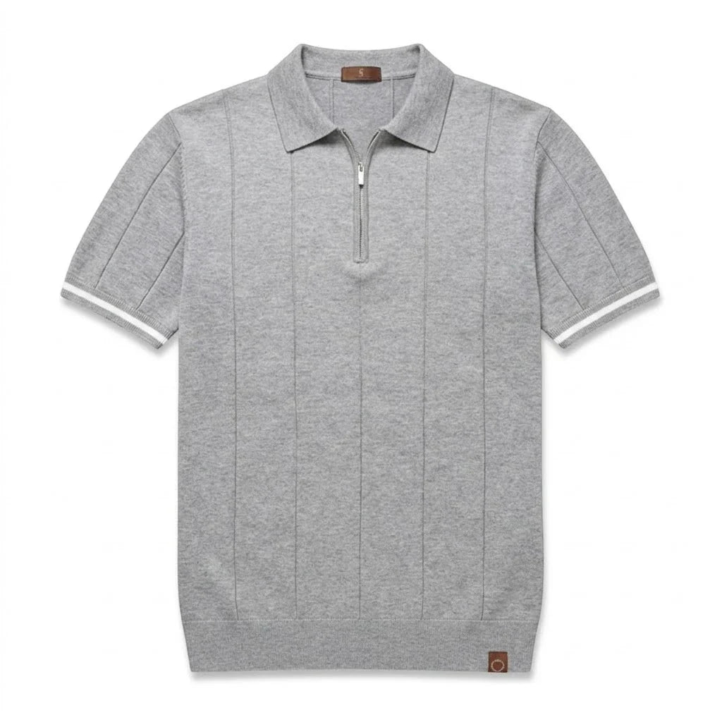 EROS | Polo con Collo Zip e Maniche a Righe - Stile e Comfort Unici!