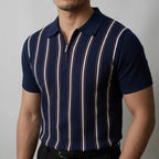 REED | Polo a Strisce Retro con Zip - Stile Unico e Comfort Incredibile!