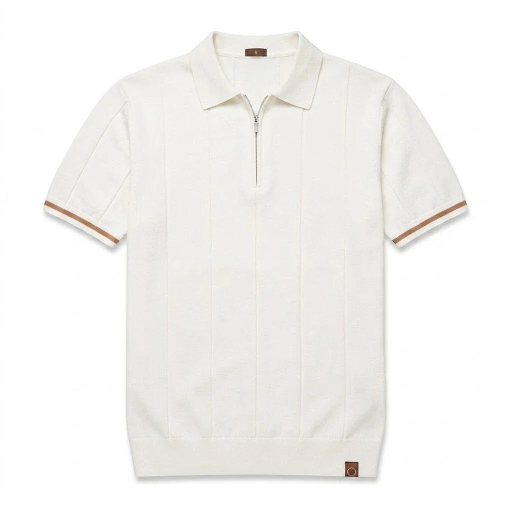 EROS | Polo con Collo Zip e Maniche a Righe - Stile e Comfort Unici!