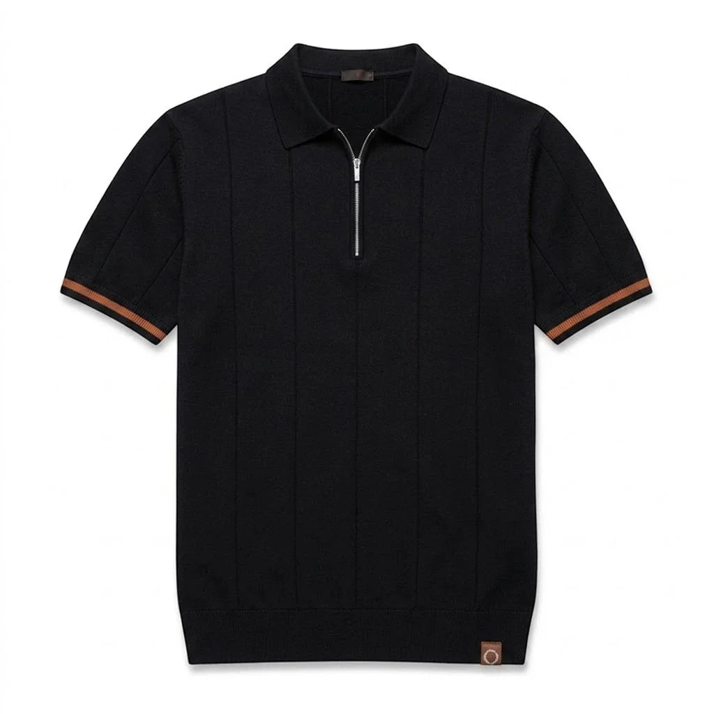 EROS | Polo con Collo Zip e Maniche a Righe - Stile e Comfort Unici!