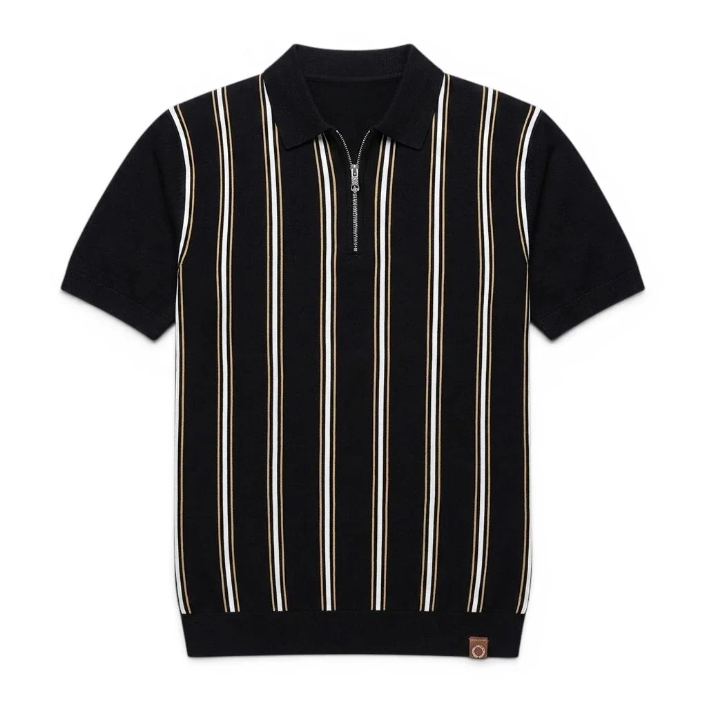 REED | Polo a Strisce Retro con Zip - Stile Unico e Comfort Incredibile!