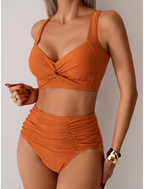 Daniela - Bikini Elegante con Pieghe in Tessuto