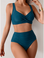Daniela - Bikini Elegante con Pieghe in Tessuto