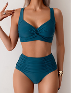 Daniela - Bikini Elegante con Pieghe in Tessuto