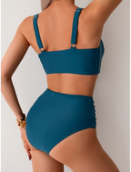 Daniela - Bikini Elegante con Pieghe in Tessuto