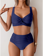 Daniela - Bikini Elegante con Pieghe in Tessuto