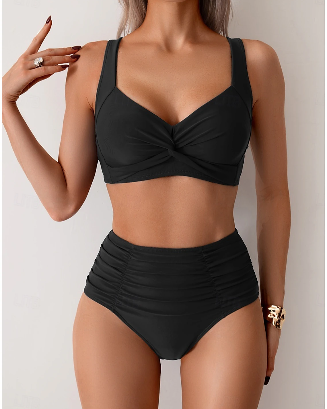 Daniela - Bikini Elegante con Pieghe in Tessuto