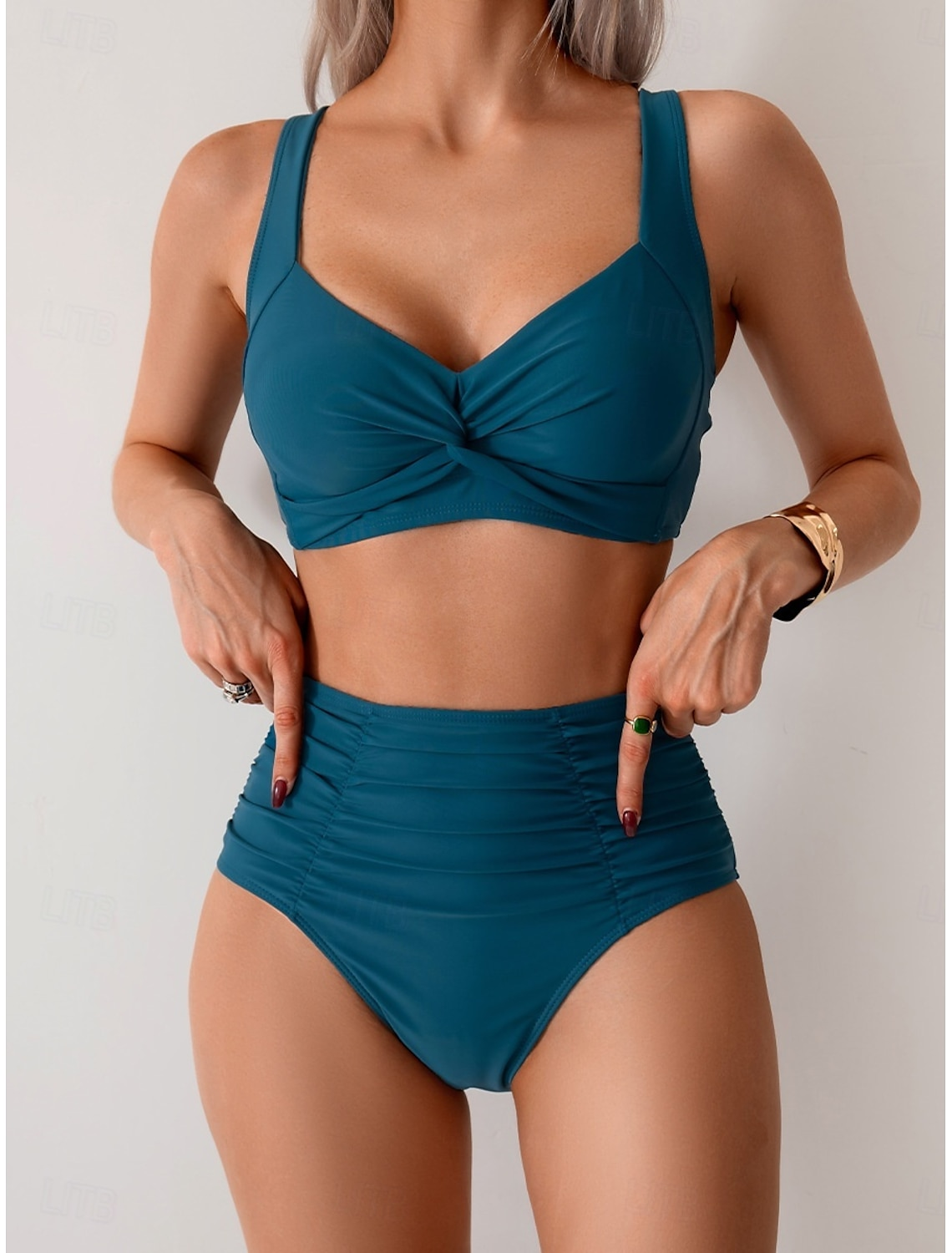 Daniela - Bikini Elegante con Pieghe in Tessuto