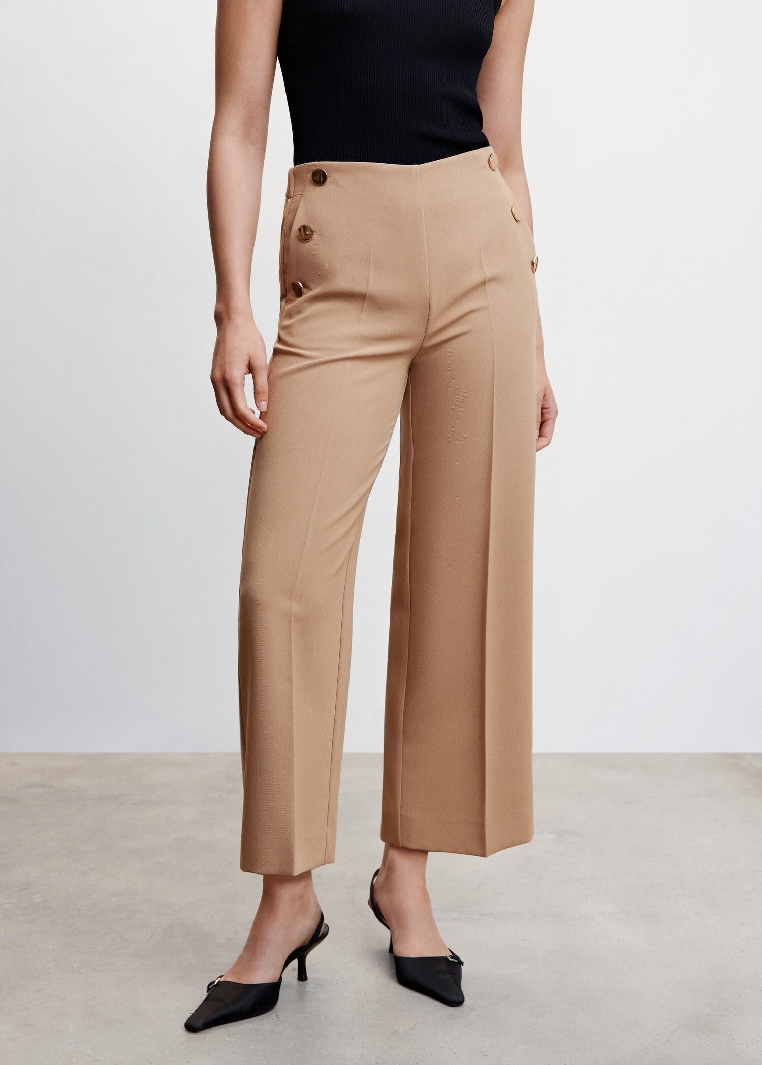 ELIZA™ | Eleganti pantaloni a gamba larga con bottoni dorati