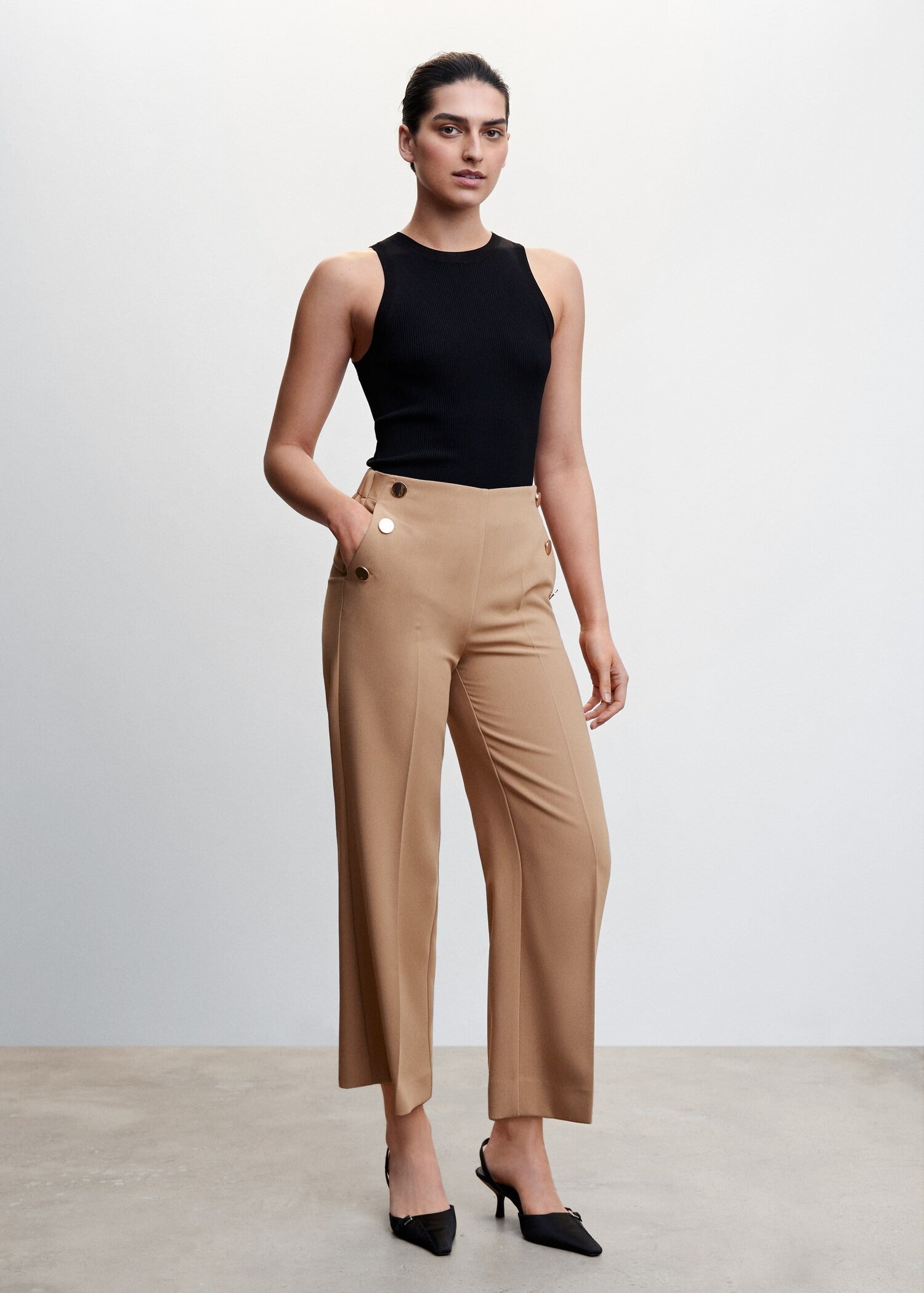 ELIZA™ | Eleganti pantaloni a gamba larga con bottoni dorati