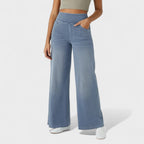 Irene - Pantaloni Denim a Gamba Larga: Stile e Comfort per Ogni Occasione!
