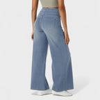 Irene - Pantaloni Denim a Gamba Larga: Stile e Comfort per Ogni Occasione!