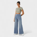 Irene - Pantaloni Denim a Gamba Larga: Stile e Comfort per Ogni Occasione!