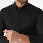 Filippo ™ | Camicia nera a maniche lunghe slim-fit