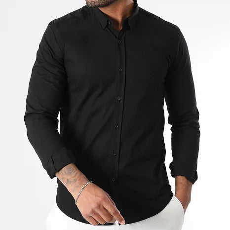 Filippo ™ | Camicia nera a maniche lunghe slim-fit