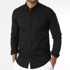 Filippo ™ | Camicia nera a maniche lunghe slim-fit