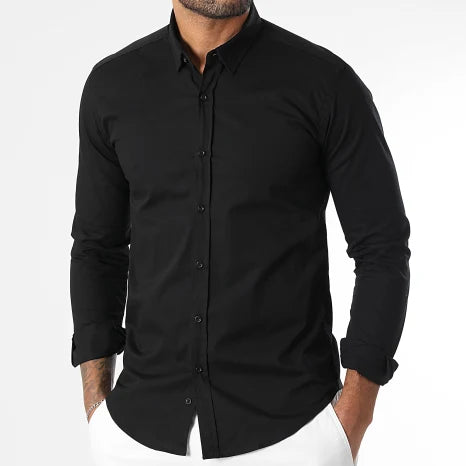 Filippo ™ | Camicia nera a maniche lunghe slim-fit