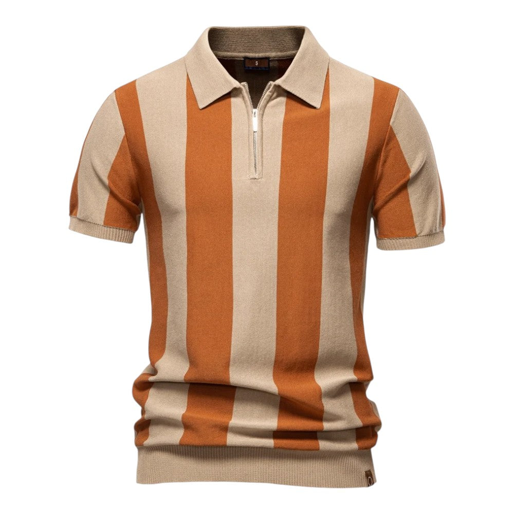 LORIS | Polo a Righe Bold con Zip - Stile Unico e Comfort Incredibile!