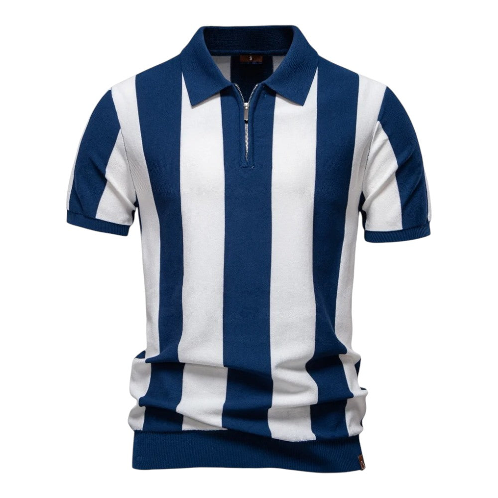 LORIS | Polo a Righe Bold con Zip - Stile Unico e Comfort Incredibile!