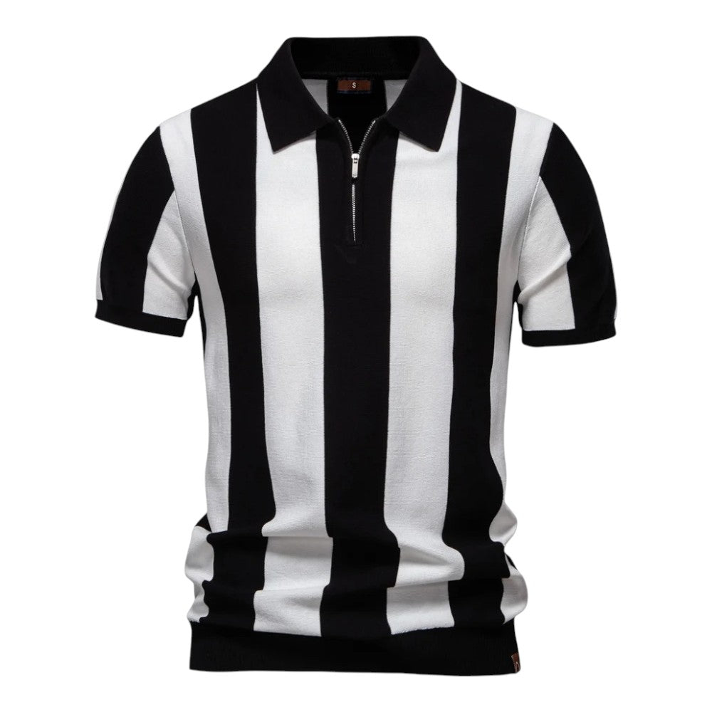 LORIS | Polo a Righe Bold con Zip - Stile Unico e Comfort Incredibile!