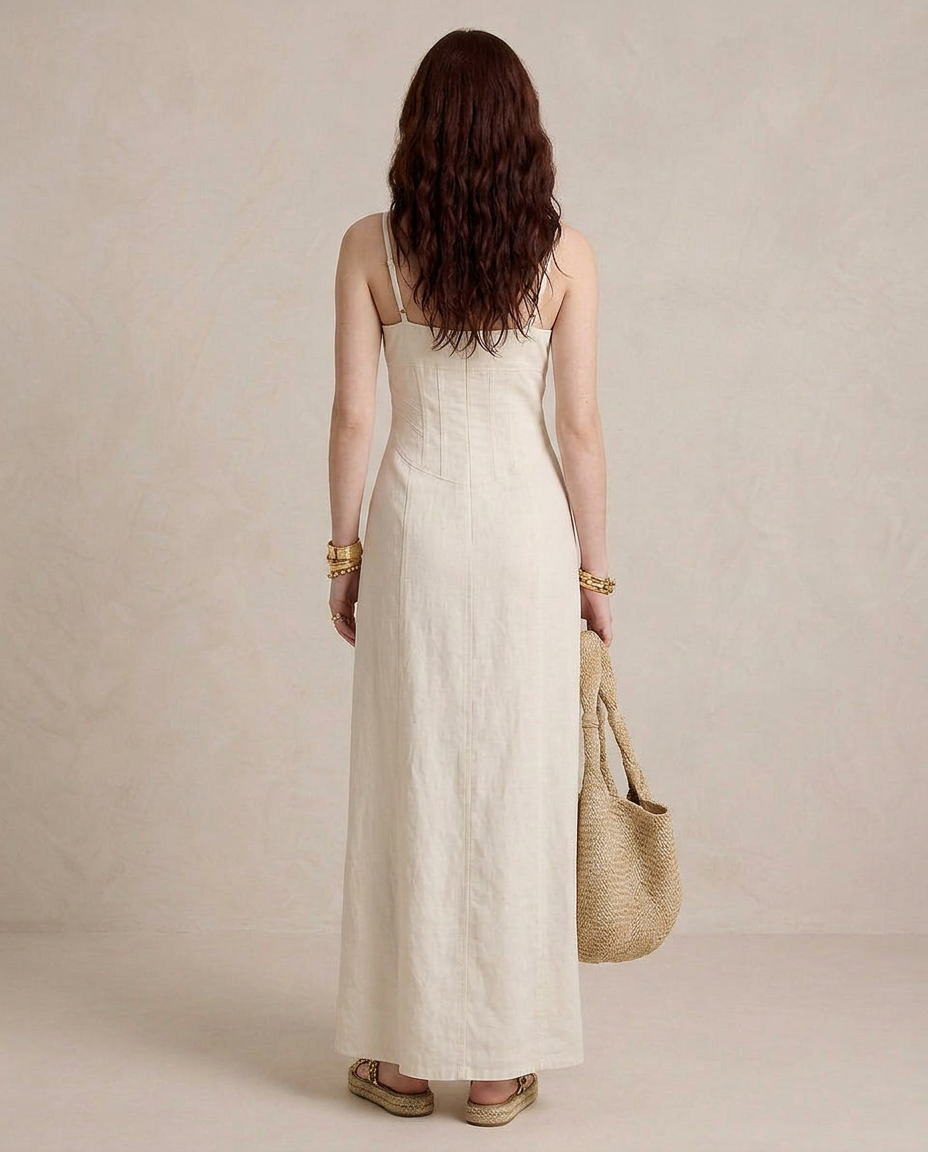 LUCIA | Maxi Abito Bianco con Spacco - Eleganza e Stile per Ogni Occasione!