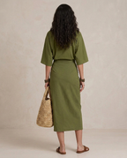 Abito Midi Boho Verde Oliva Marta - Stile Unico per Ogni Occasione!