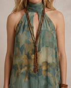 FLORA | Maxi Abito Chiffon Floreale Boho - Eleganza Naturale per Ogni Occasione!