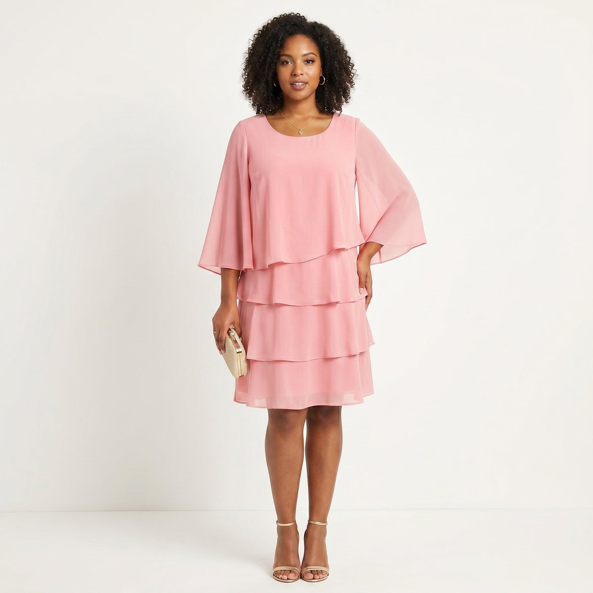 Rosário - Abito a Strati con Maniche a Campana: Eleganza e Stile Unici