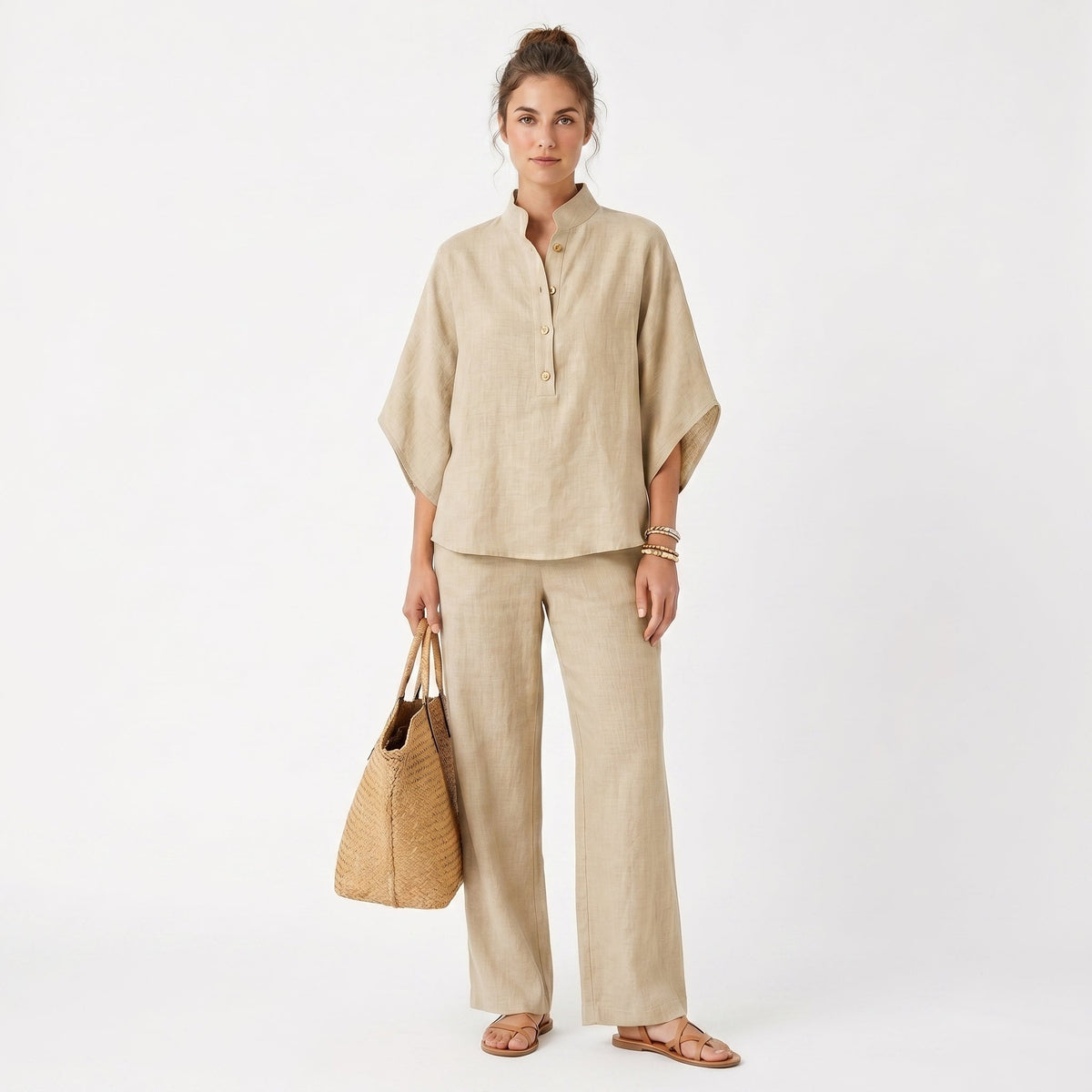 Completo in Lino Aurora con Bottoni - Eleganza Naturale per Ogni Occasione!