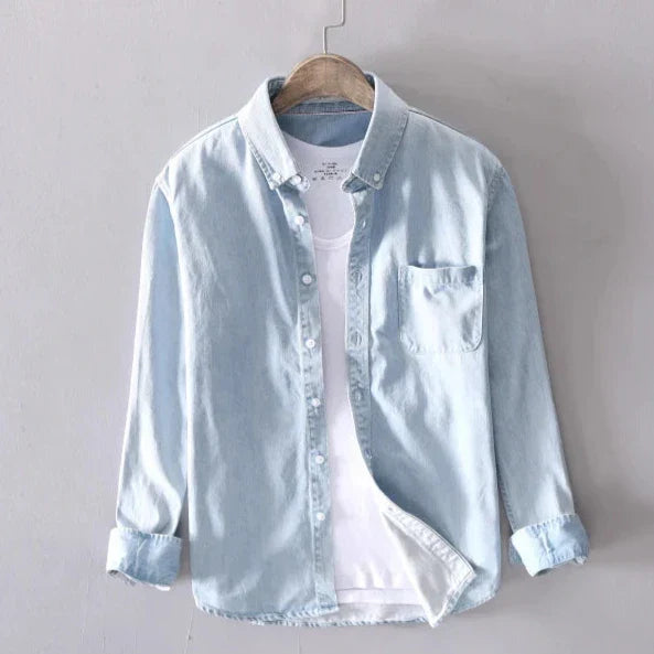 Camicia Uomo Premium in Denim con Bottoni - Stile e Comfort
