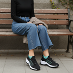 Scarpe Ambulo Komfort in Tessuto Traspirante - Verde e Nero per Stile e Comfort