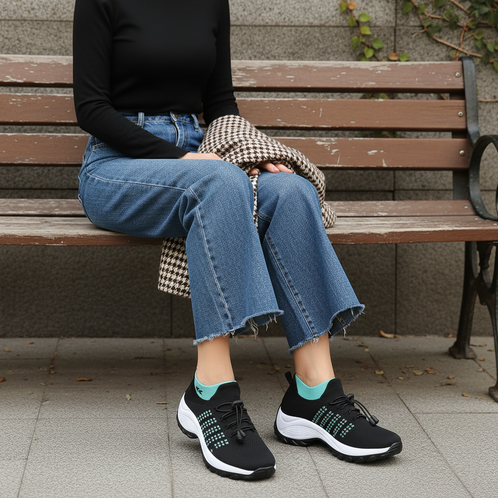 Scarpe Ambulo Komfort in Tessuto Traspirante - Verde e Nero per Stile e Comfort
