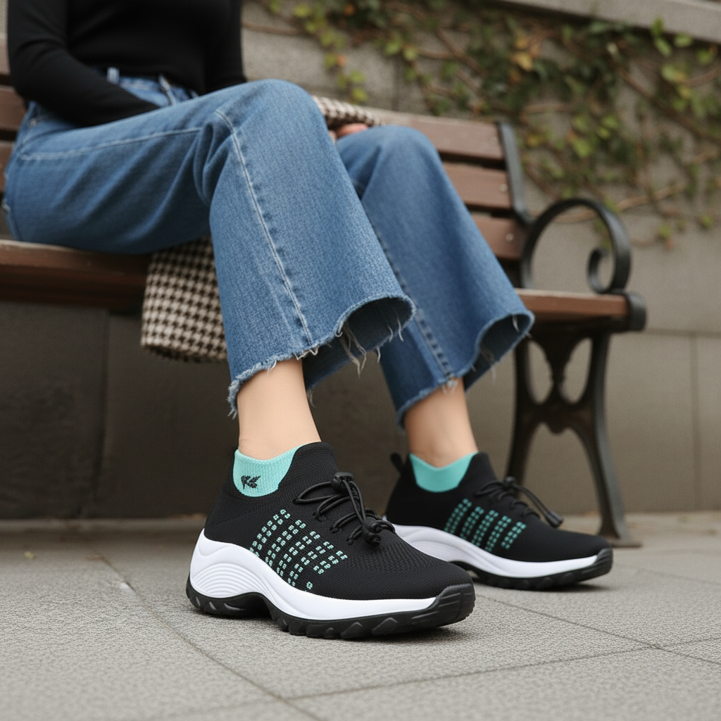 Scarpe Ambulo Komfort in Tessuto Traspirante - Verde e Nero per Stile e Comfort