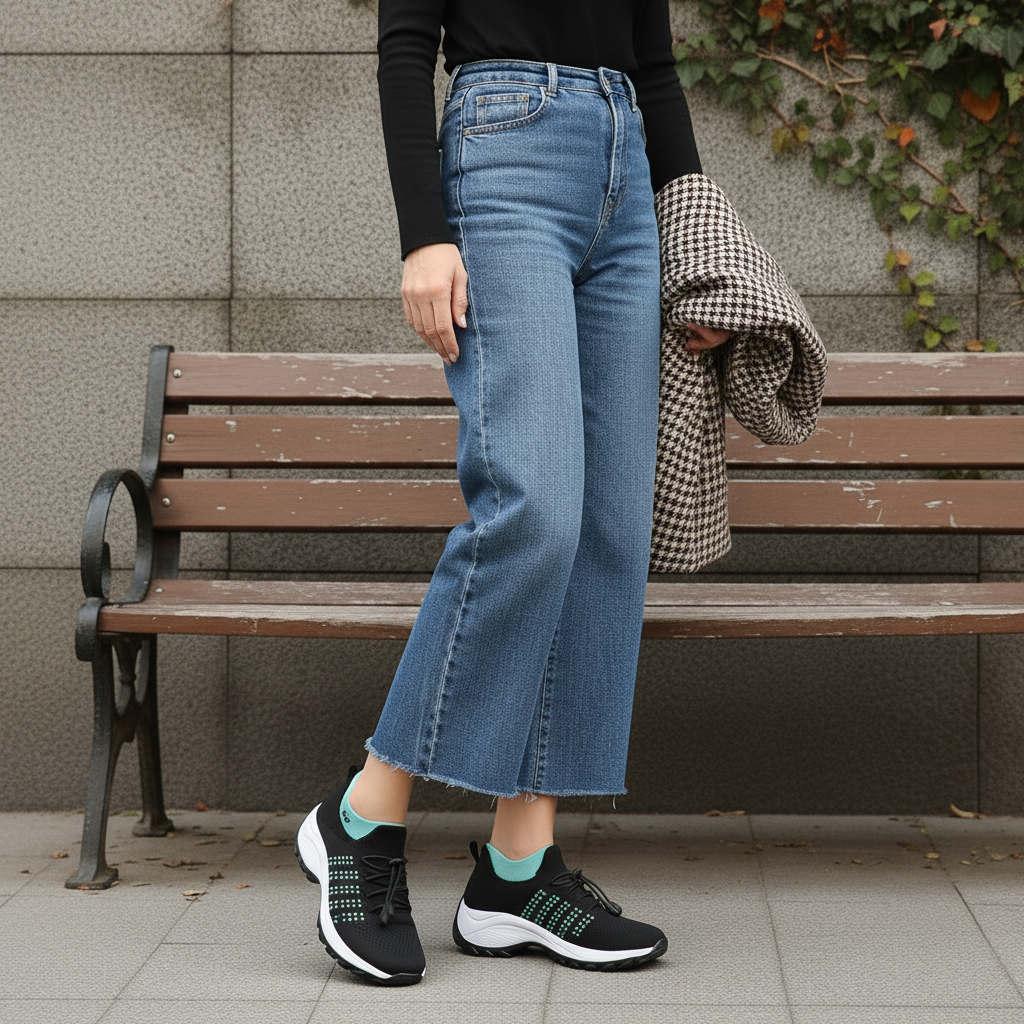 Scarpe Ambulo Komfort in Tessuto Traspirante - Verde e Nero per Stile e Comfort
