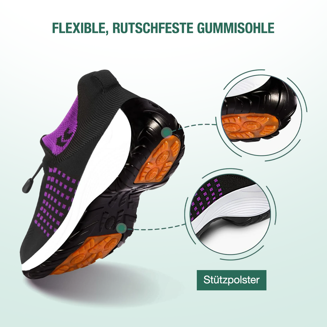 Scarpe Ambulo Comfort in Tessuto a Maglia - Stile Viola e Nero per il Tuo Comfort Quotidiano