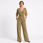 Beatriz - Tuta Fluida con Scollo Incrociato: Eleganza e Comfort per Ogni Occasione!