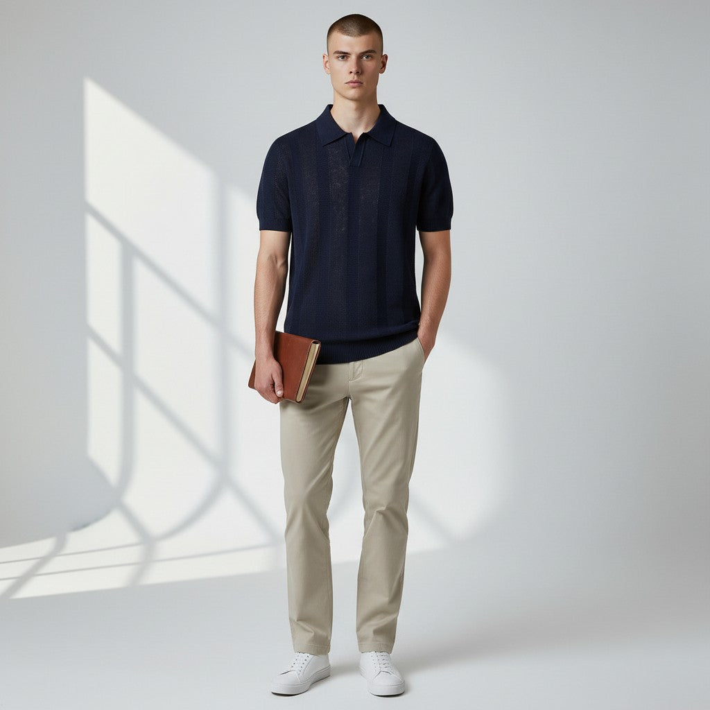 SANTE | Polo Shirt con Pannello Testurizzato - Stile e Comfort per Ogni Occasione!